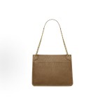 SAINT LAURENT YSL Niki metal brand, golden Logo, single-shoulder bag, large size for women, brown